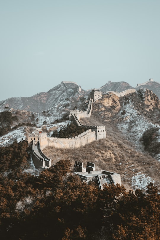 aerial view of gray concrete building on top of mountain during daytime in Great Wall China