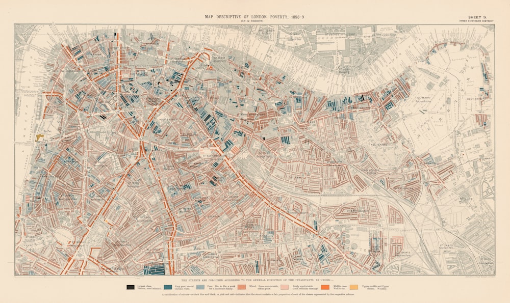 brown and white city map
