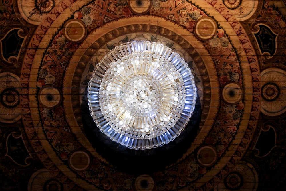 gold and blue round ceiling