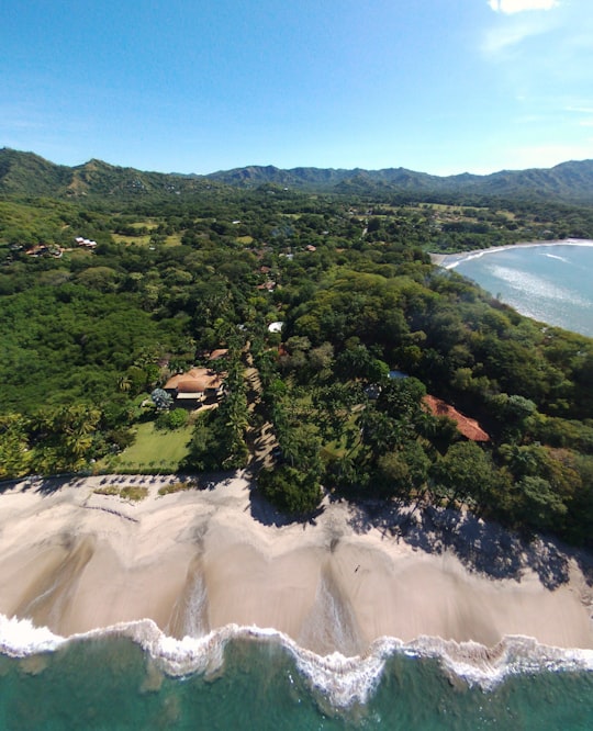 aerial view of green trees and brown sand beach during daytime in Guanacaste Province Costa Rica