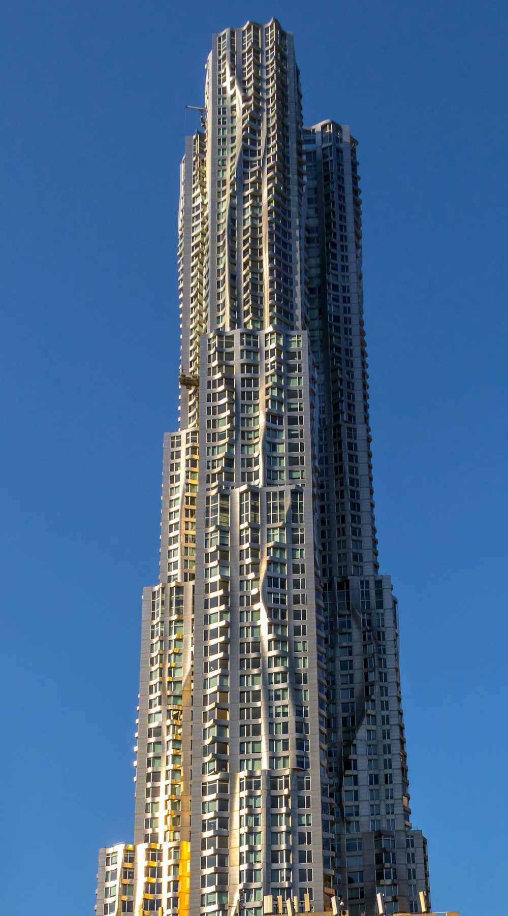 blue and white high rise building