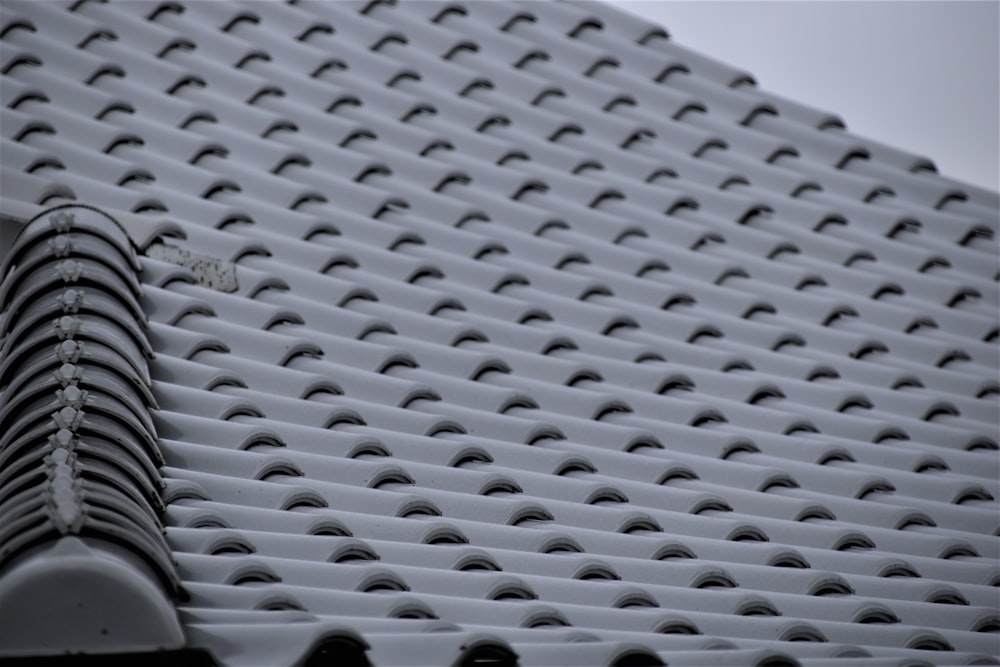 white and black roof tiles