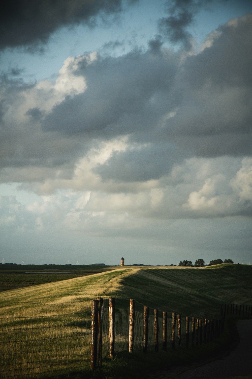 campo di erba verde sotto il cielo nuvoloso durante il giorno