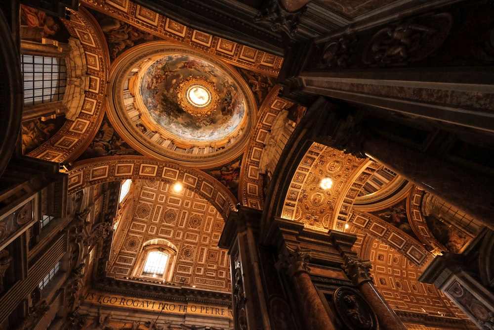 brown and beige dome ceiling