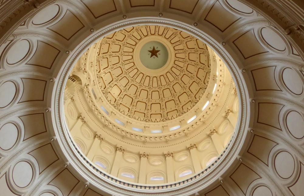 white and brown dome ceiling