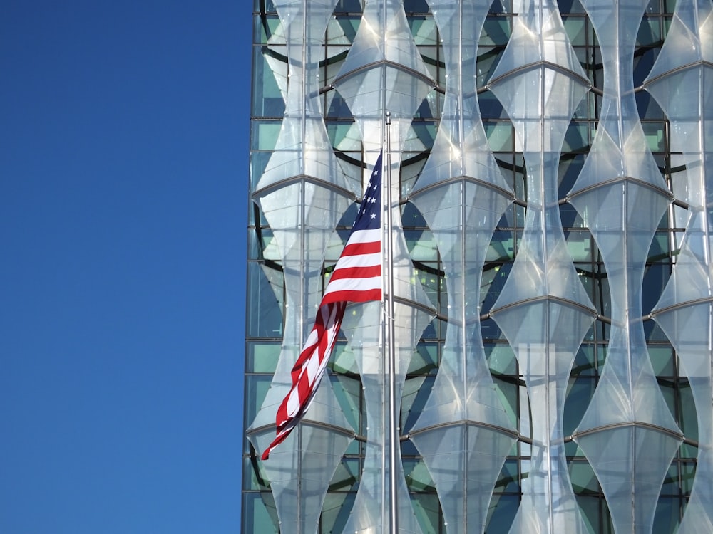 white and black glass building