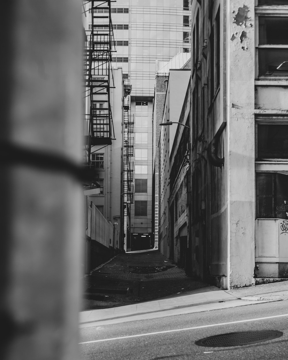 grayscale photo of concrete building