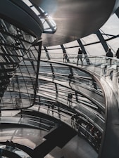 black and white spiral staircase