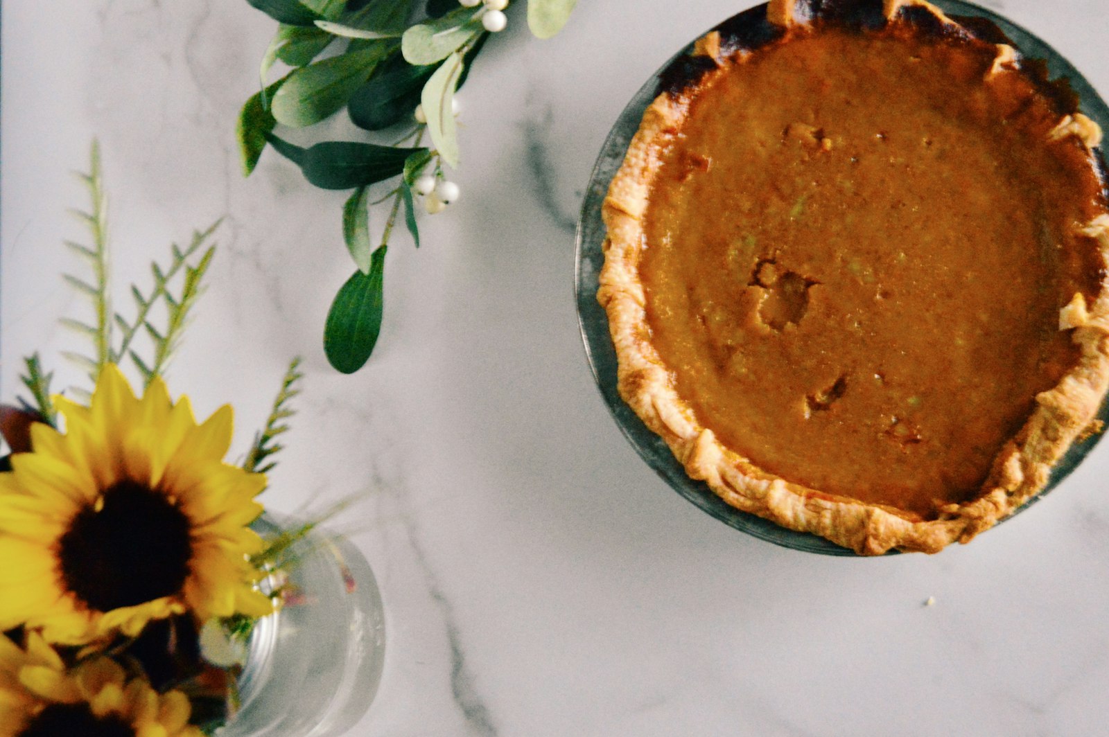 Spiced Pumpkin Pie with Flaxseed Crust and Whipped Cream