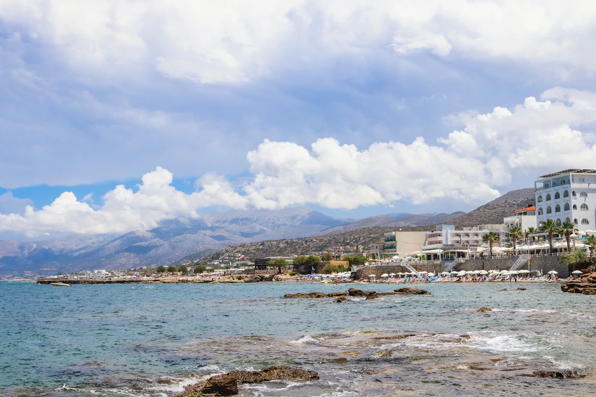 Hersonissos Beach on the north coast of Crete