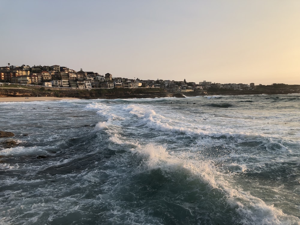 Onde dell'oceano che si infrangono sulla riva durante il giorno