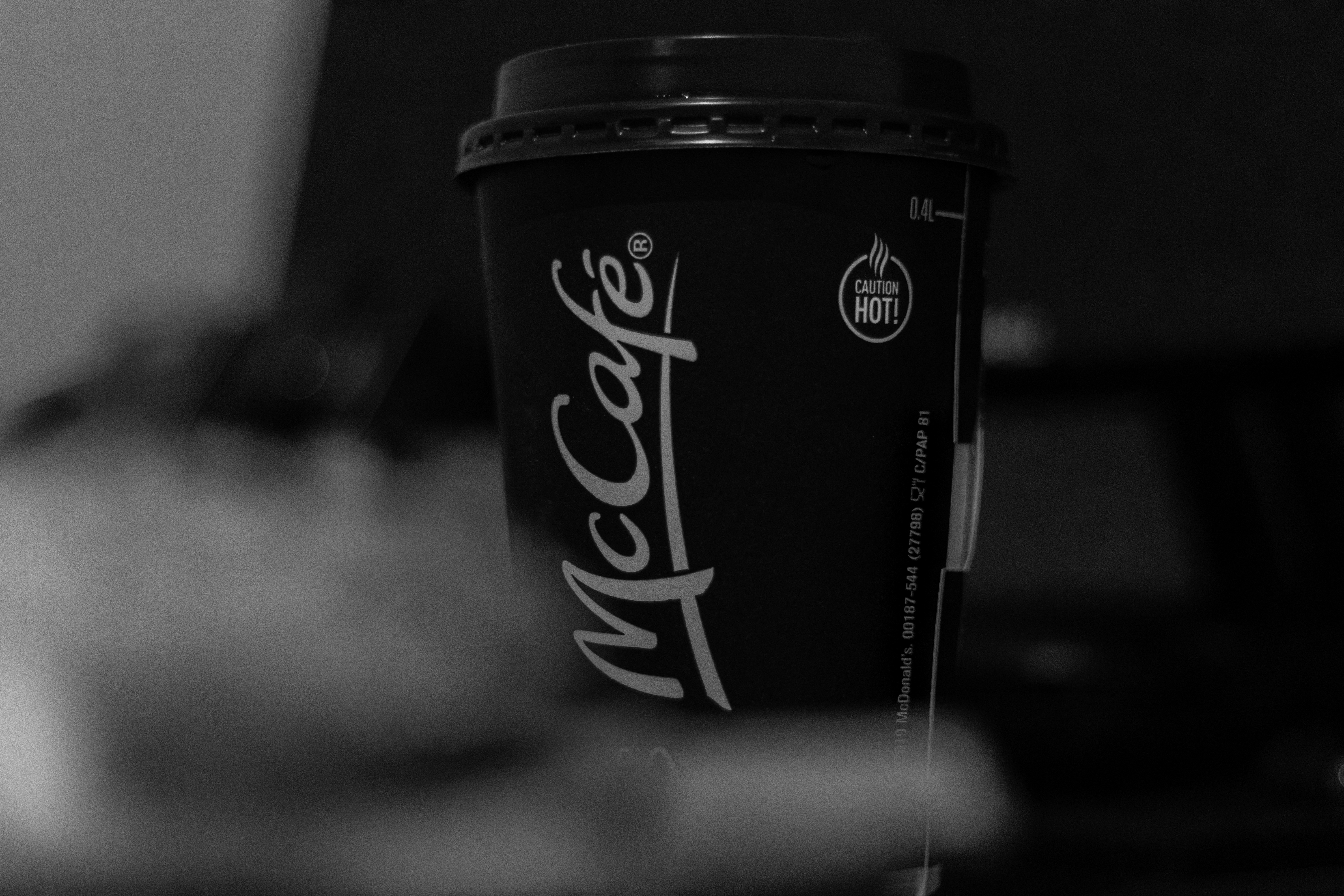 black and white coffee cup