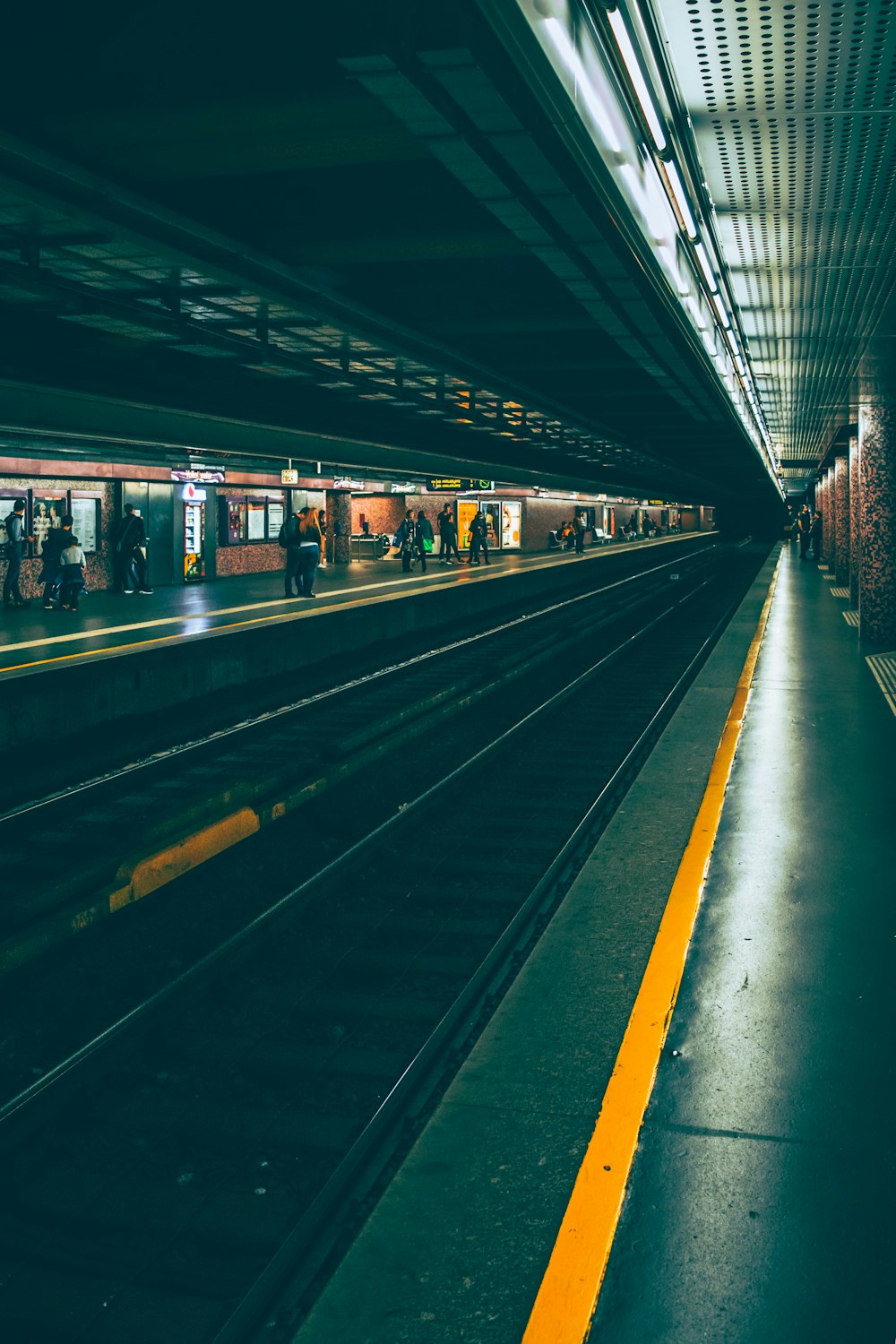 people walking on train station