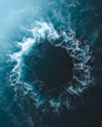 blue and white water splash