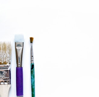 brown and blue makeup brush set