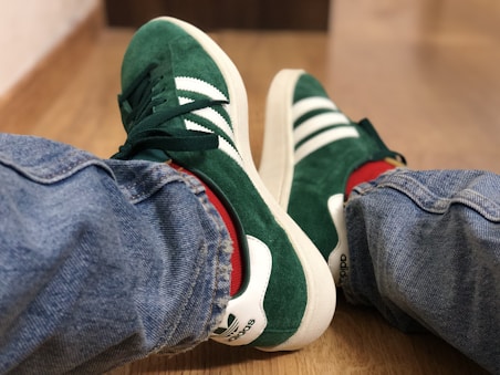 person wearing green and white socks