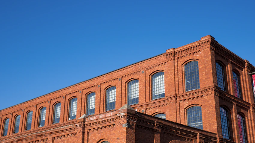 Historic red-brick factory architecture in Łódź