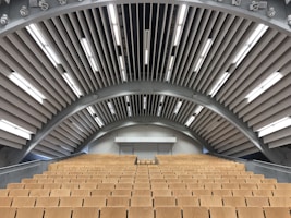brown and white stadium seats