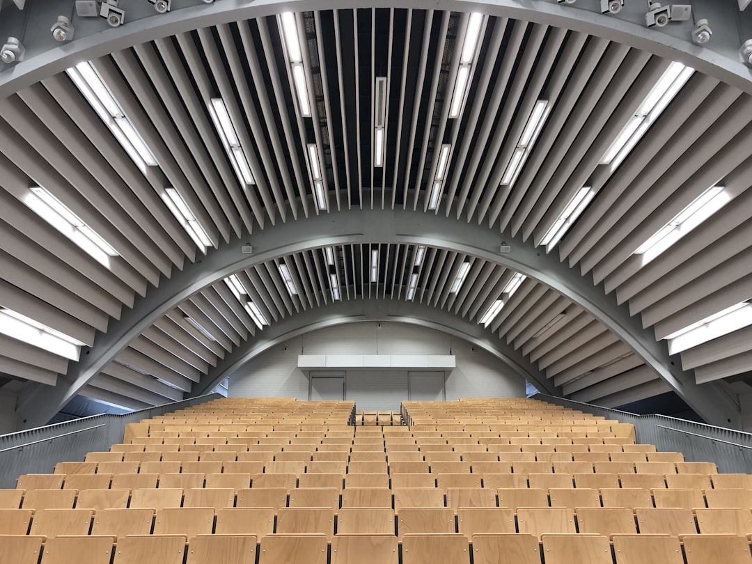 brown and white stadium seats, Auditorium