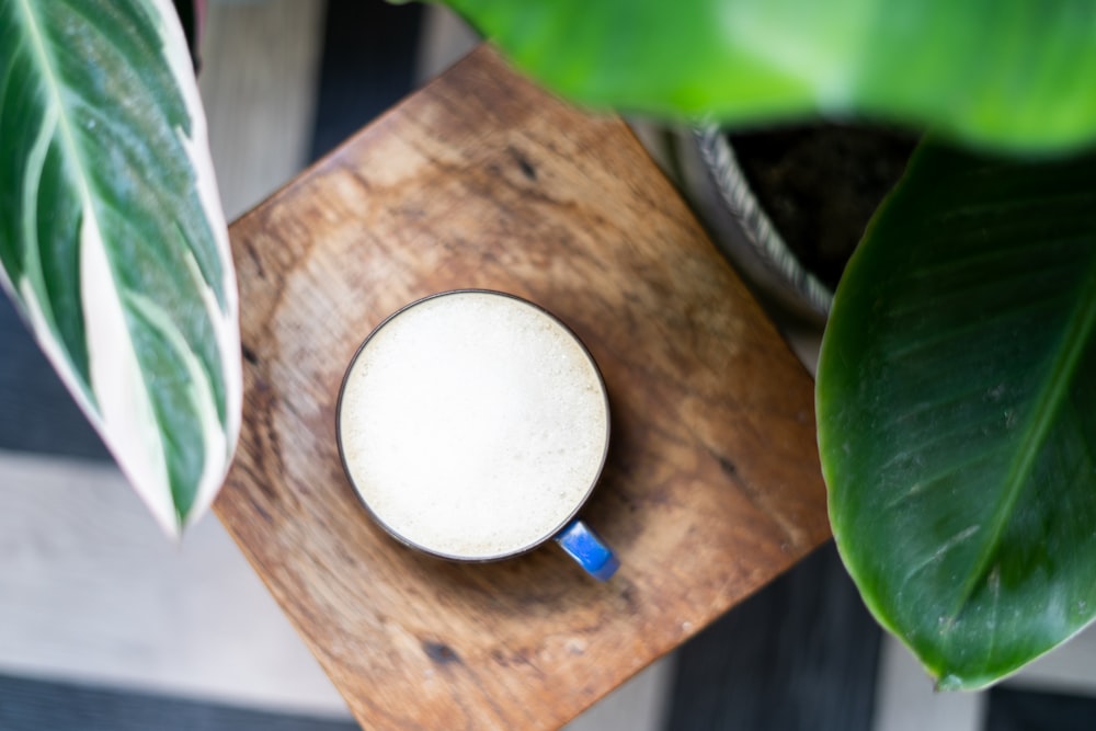 white round ornament on brown wooden table