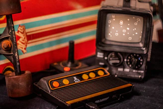 black and yellow electronic device