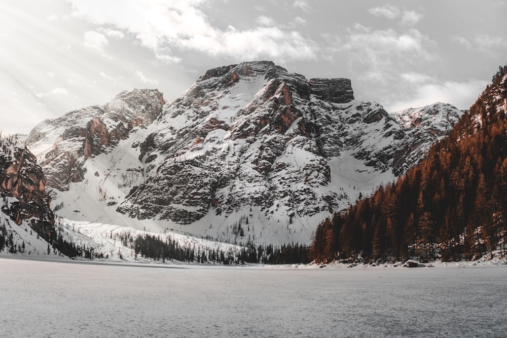 snow covered mountain during daytime