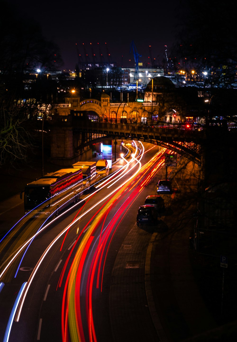 cars on road during night time