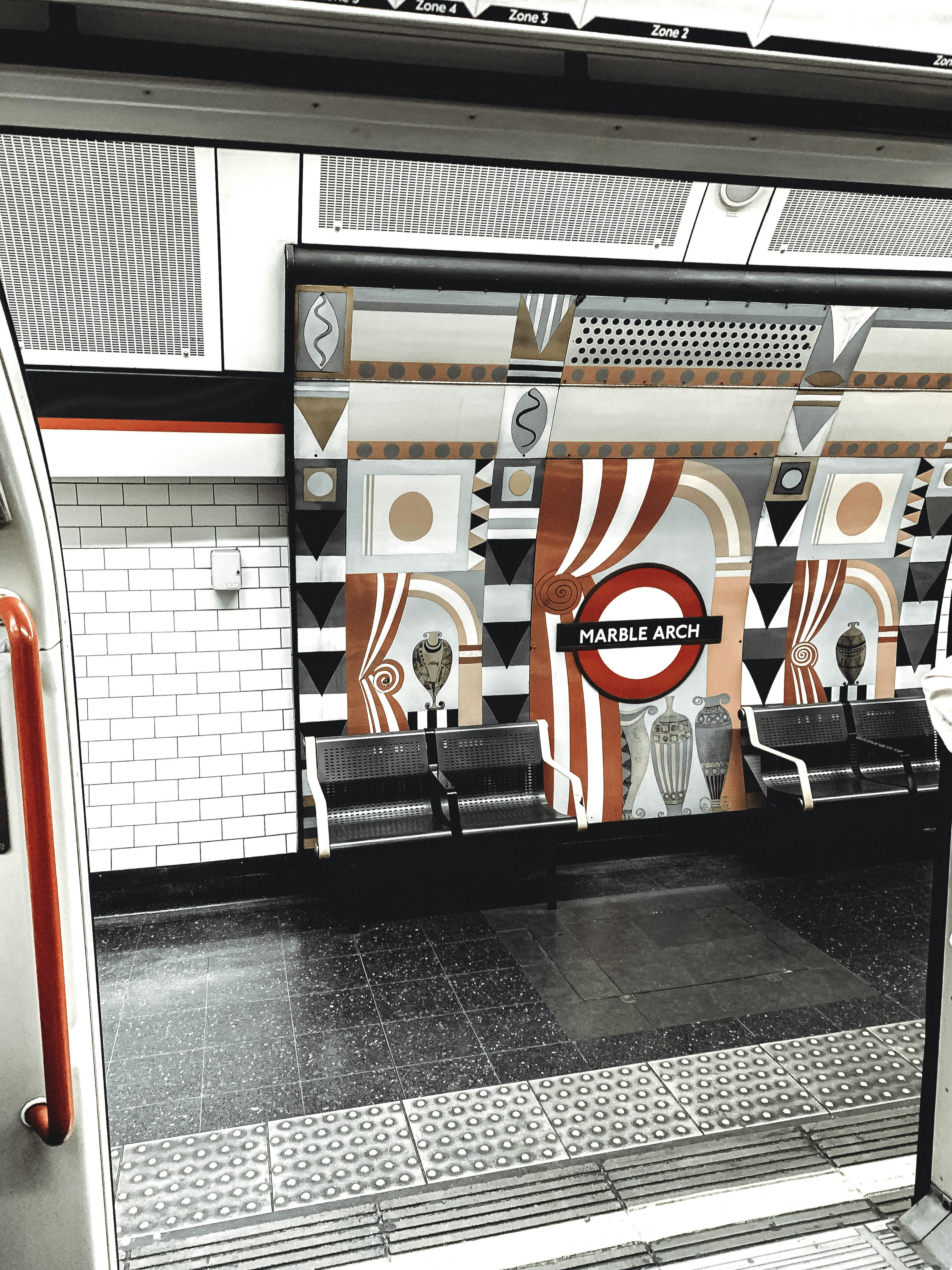 white red and black train