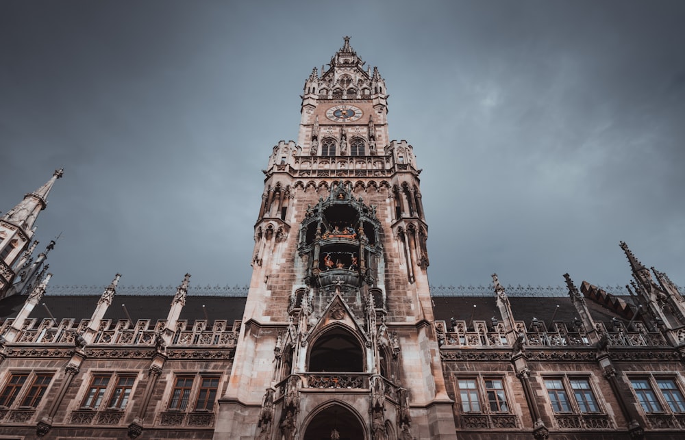 brown concrete building under gray sky