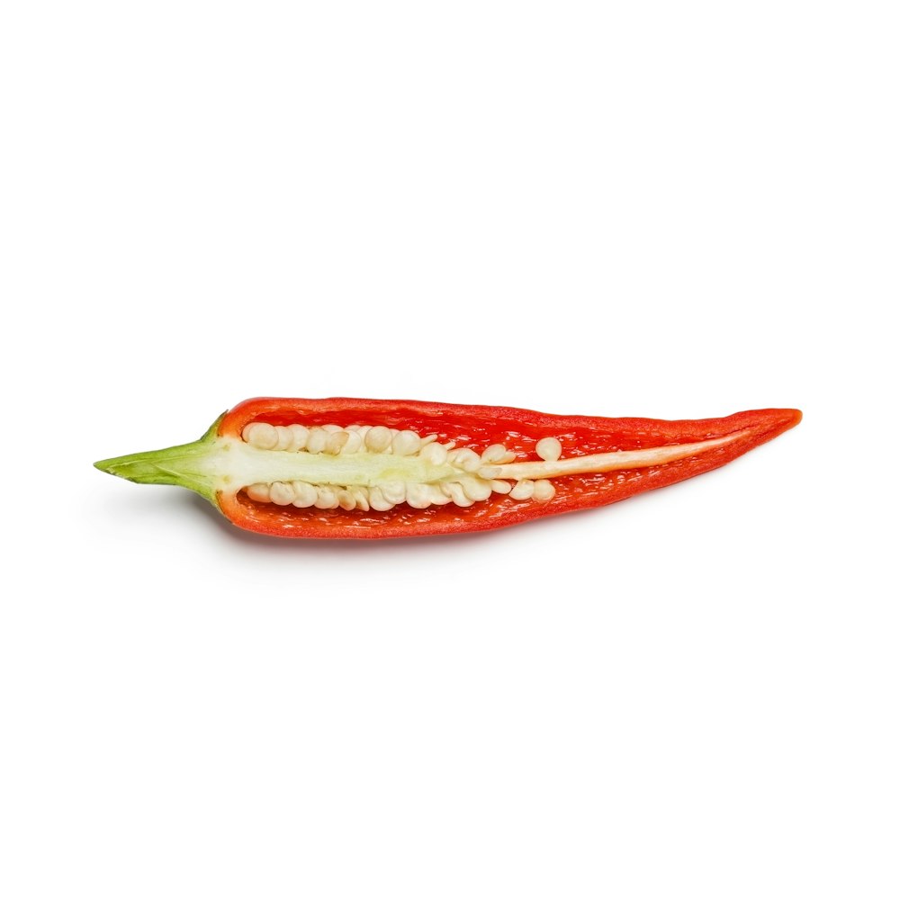 red chili on white background