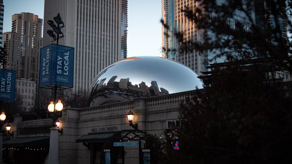 cloud gate chicago during night time