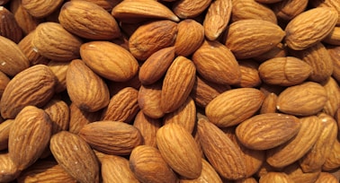 brown and yellow almond nuts