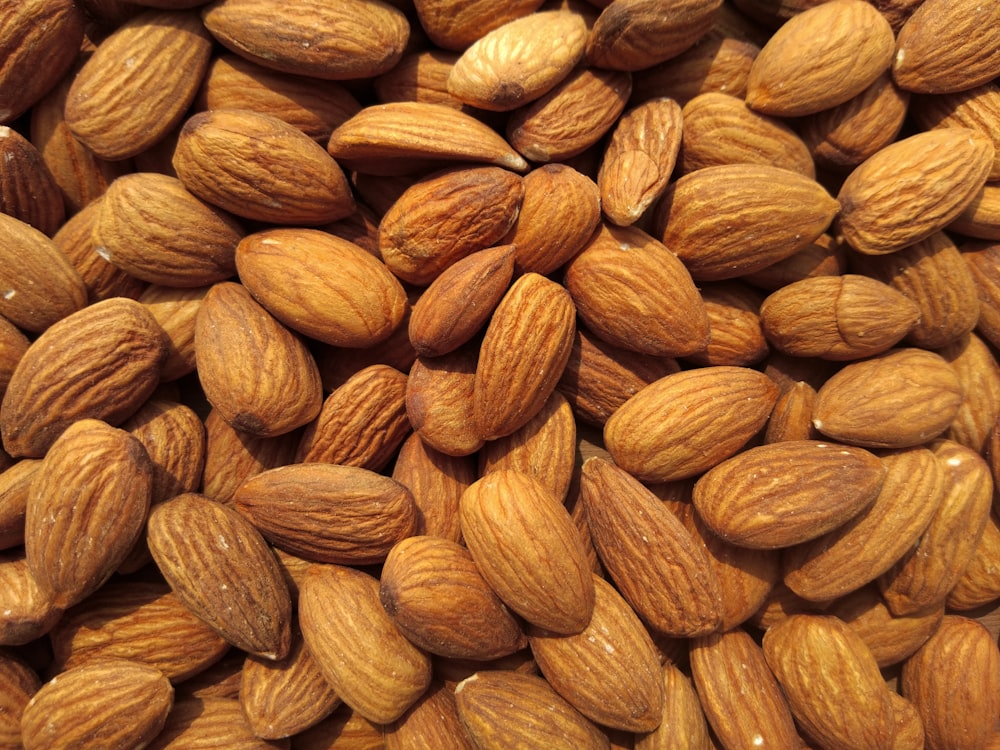 brown and yellow almond nuts