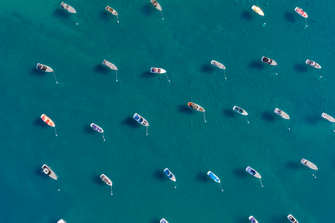 aerial view of boats on sea during daytime
