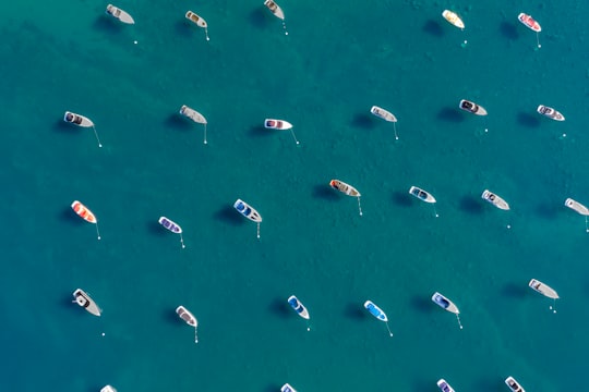 aerial view of boats on sea during daytime in Lake Tahoe United States