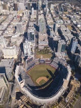 aerial view of san diego petco park during the day