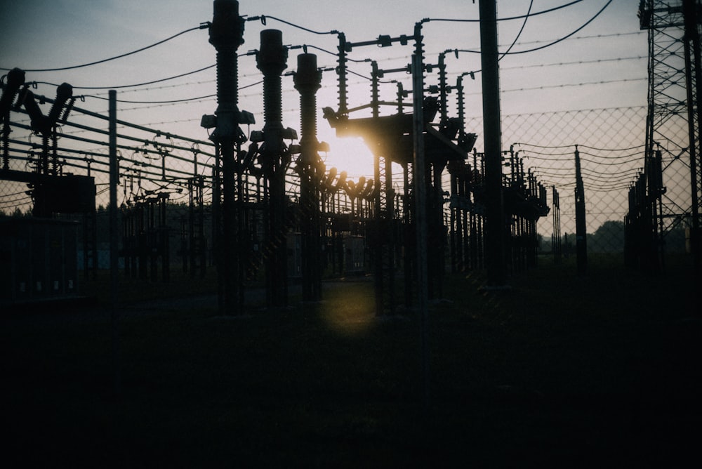 silhouette of fence during sunset