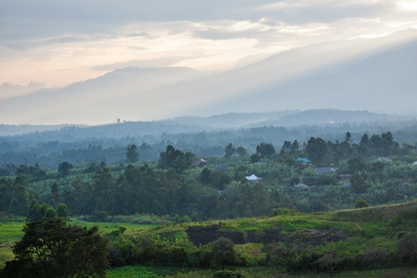 Green hills from above the river — Jinja, Uganda