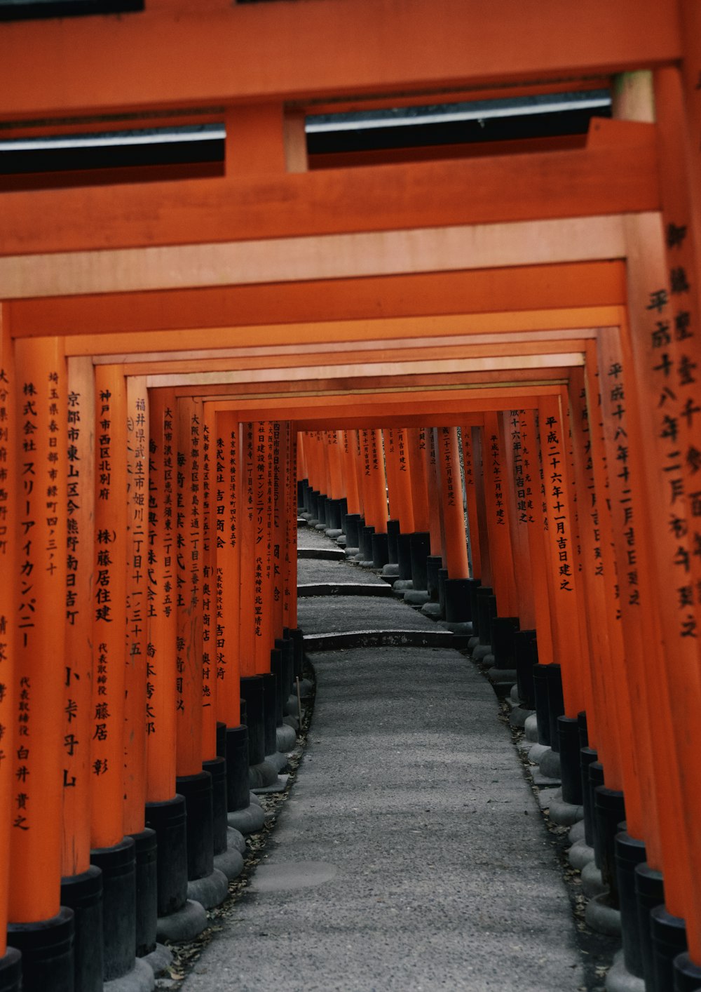 orange and black wooden staircase