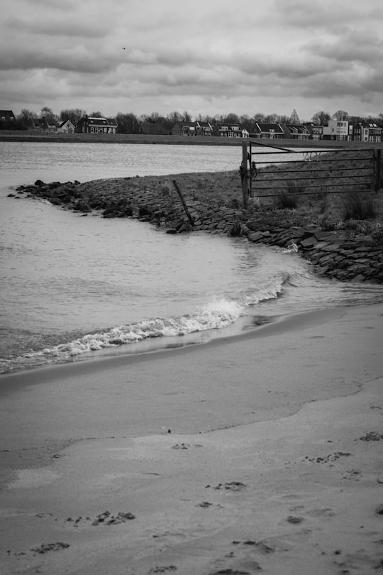 grayscale photo of beach shore in Ridderkerk Netherlands