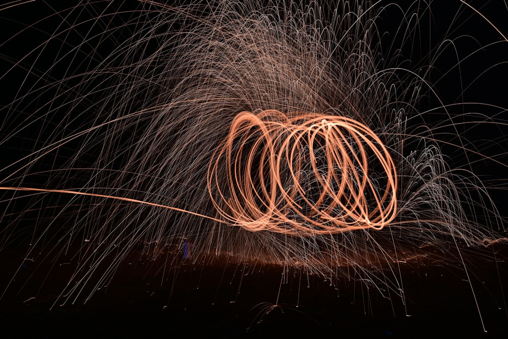 steel wool photography of lights