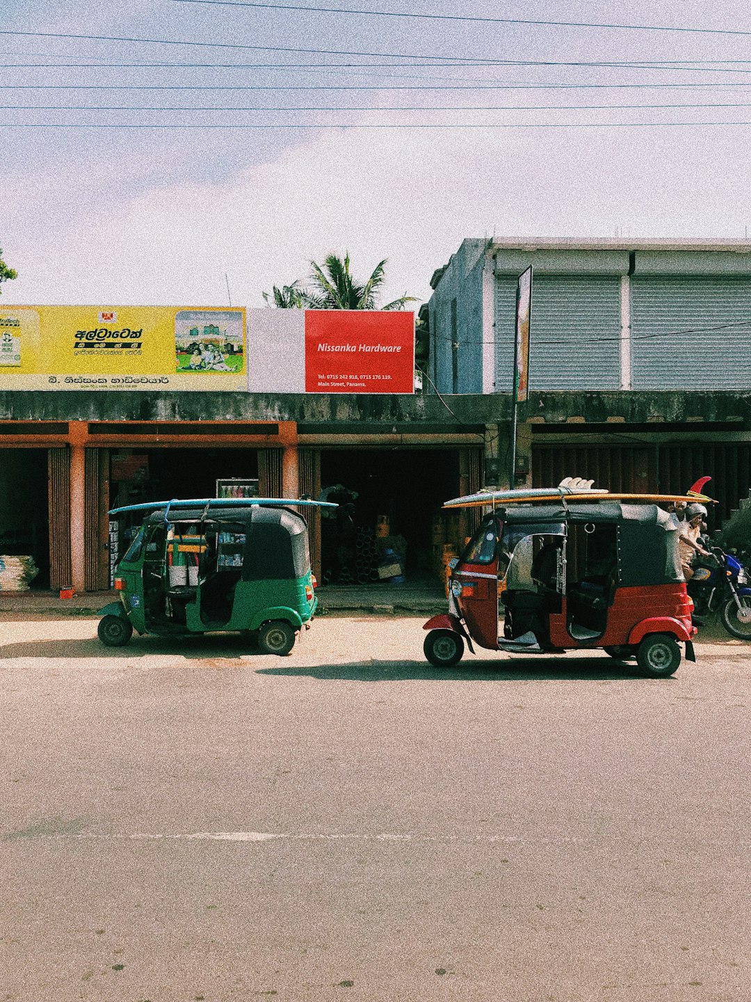 Surfboards on tuk tuks