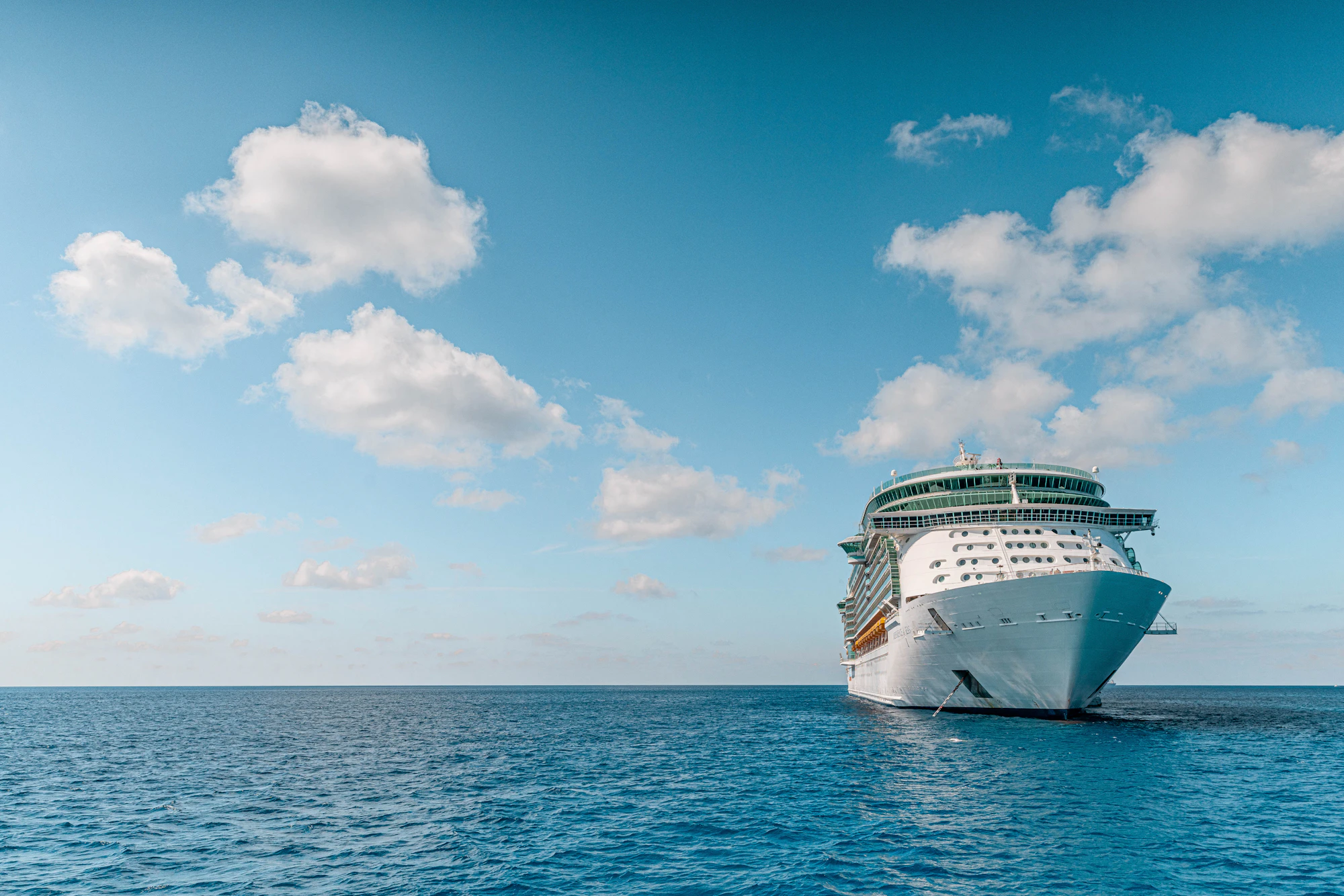 A cruise ship at sea