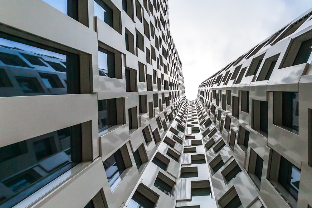 low angle photography of high rise building