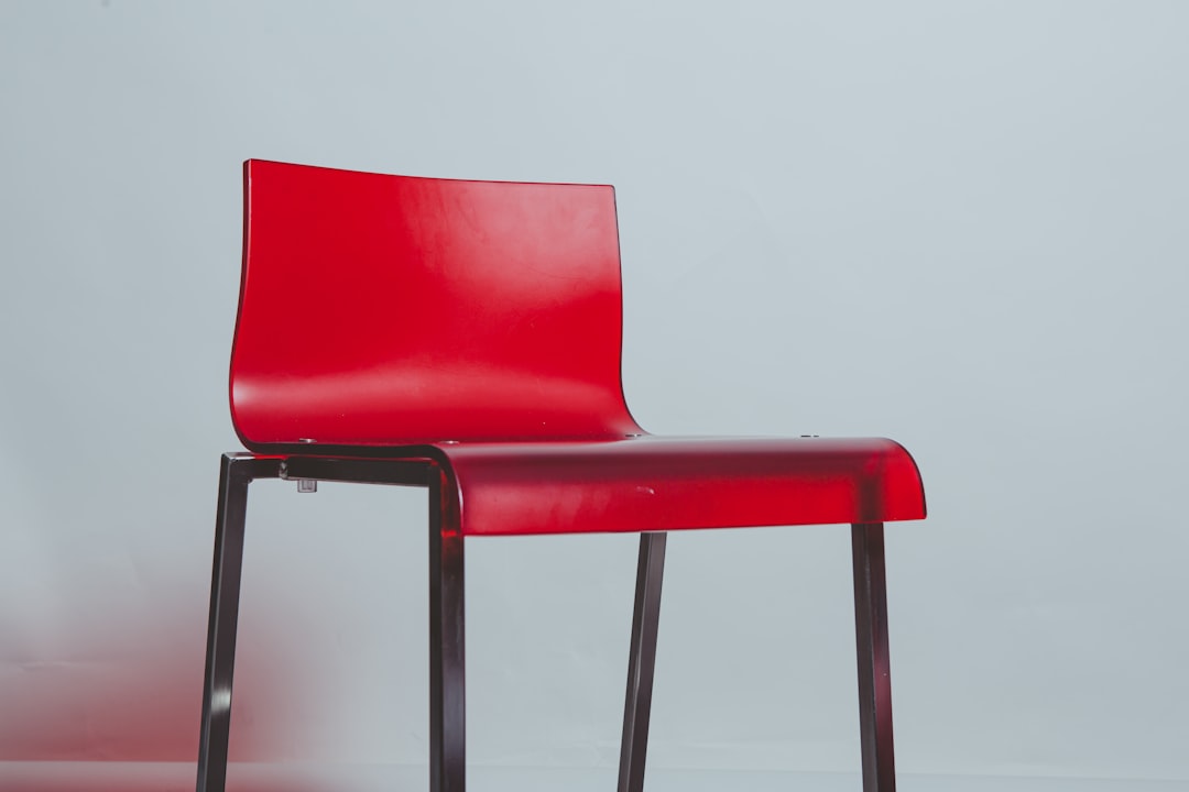 red chair on white floor