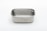 A rectangular stainless steel container with rounded corners against a plain white background. The metal surface is smooth and shiny, reflecting light subtly.