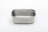 A rectangular stainless steel container with rounded corners against a plain white background. The metal surface is smooth and shiny, reflecting light subtly.