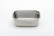 A rectangular stainless steel container with rounded corners against a plain white background. The metal surface is smooth and shiny, reflecting light subtly.