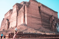 Screenshot of a legendary 2b2t base surrounded by player-built structures.