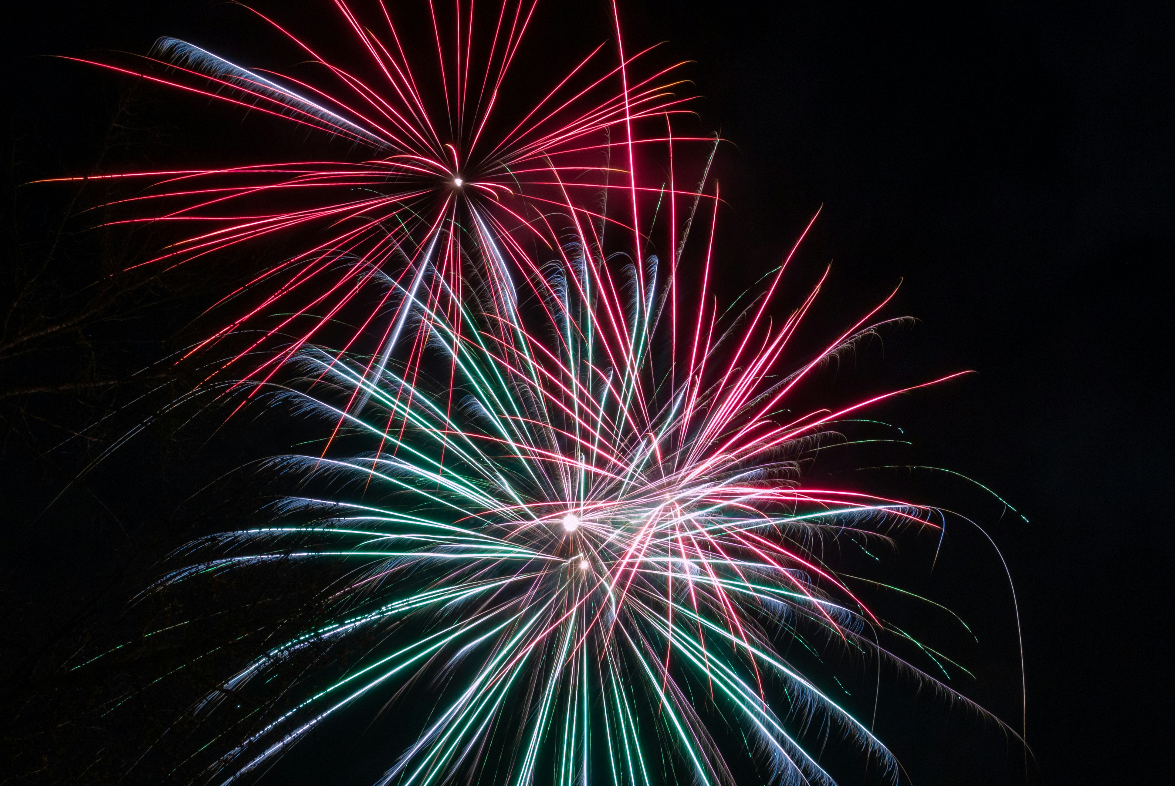 red and white fireworks display